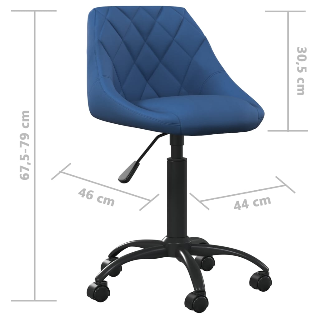 vidaXL Silla de oficina de terciopelo azul