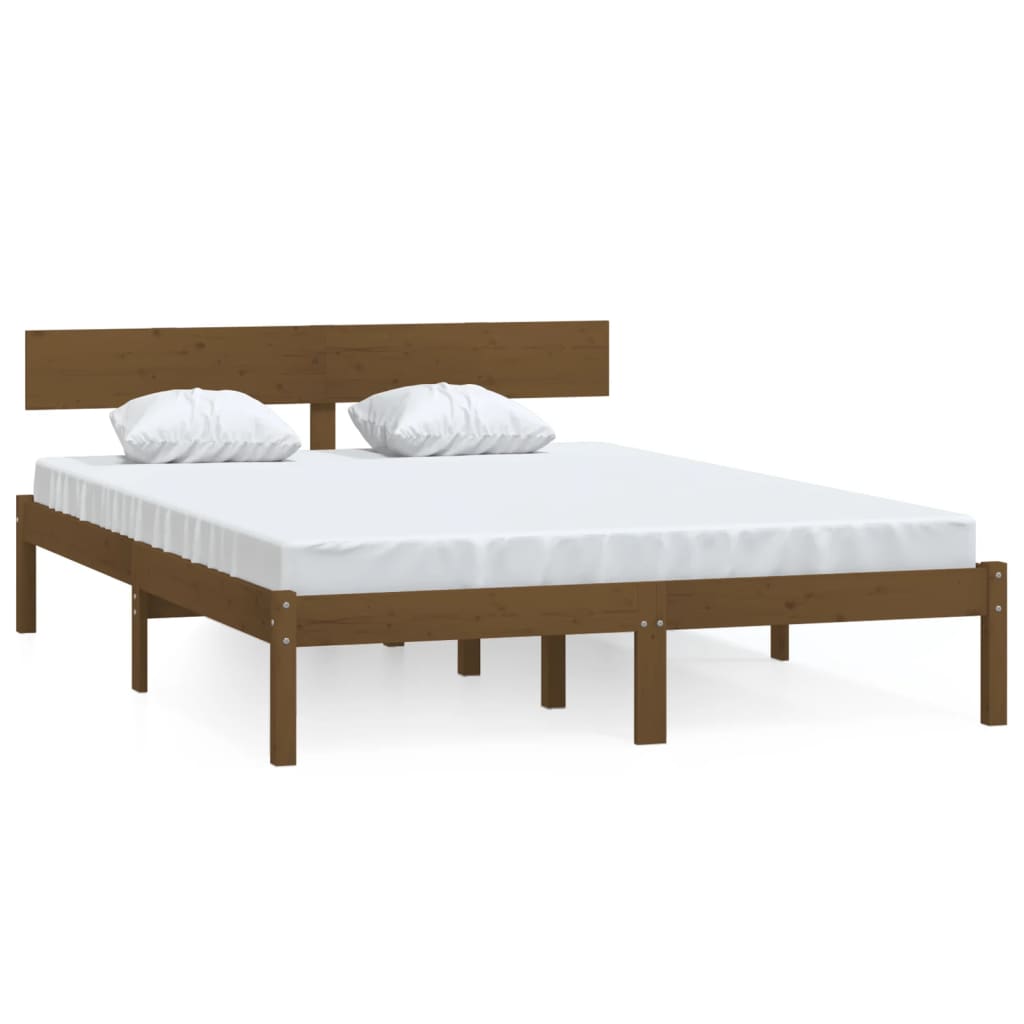 vidaXL Estructura cama sin colchón madera maciza marrón miel 160x200cm