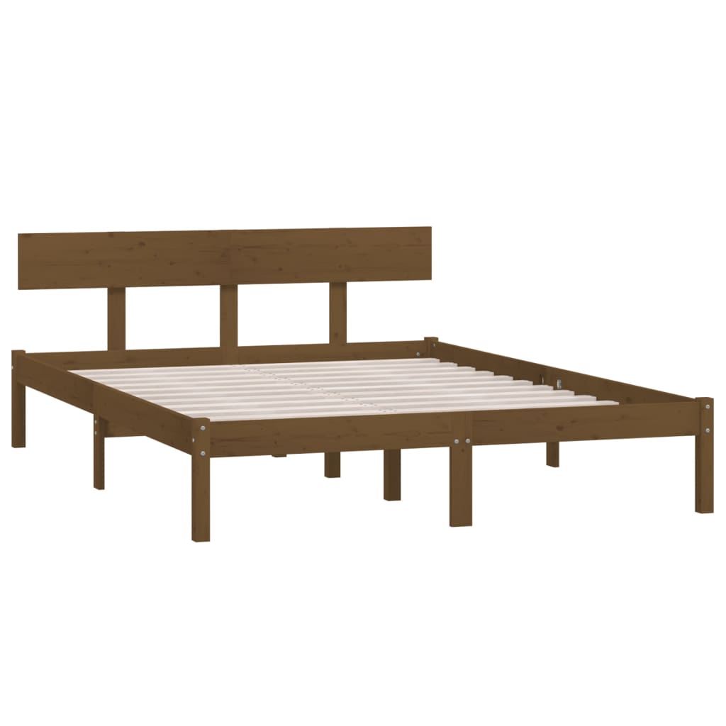 vidaXL Estructura cama sin colchón madera maciza marrón miel 160x200cm