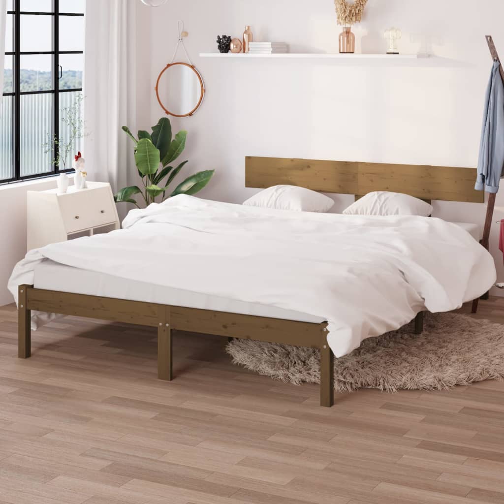 vidaXL Estructura cama sin colchón madera maciza marrón miel 160x200cm