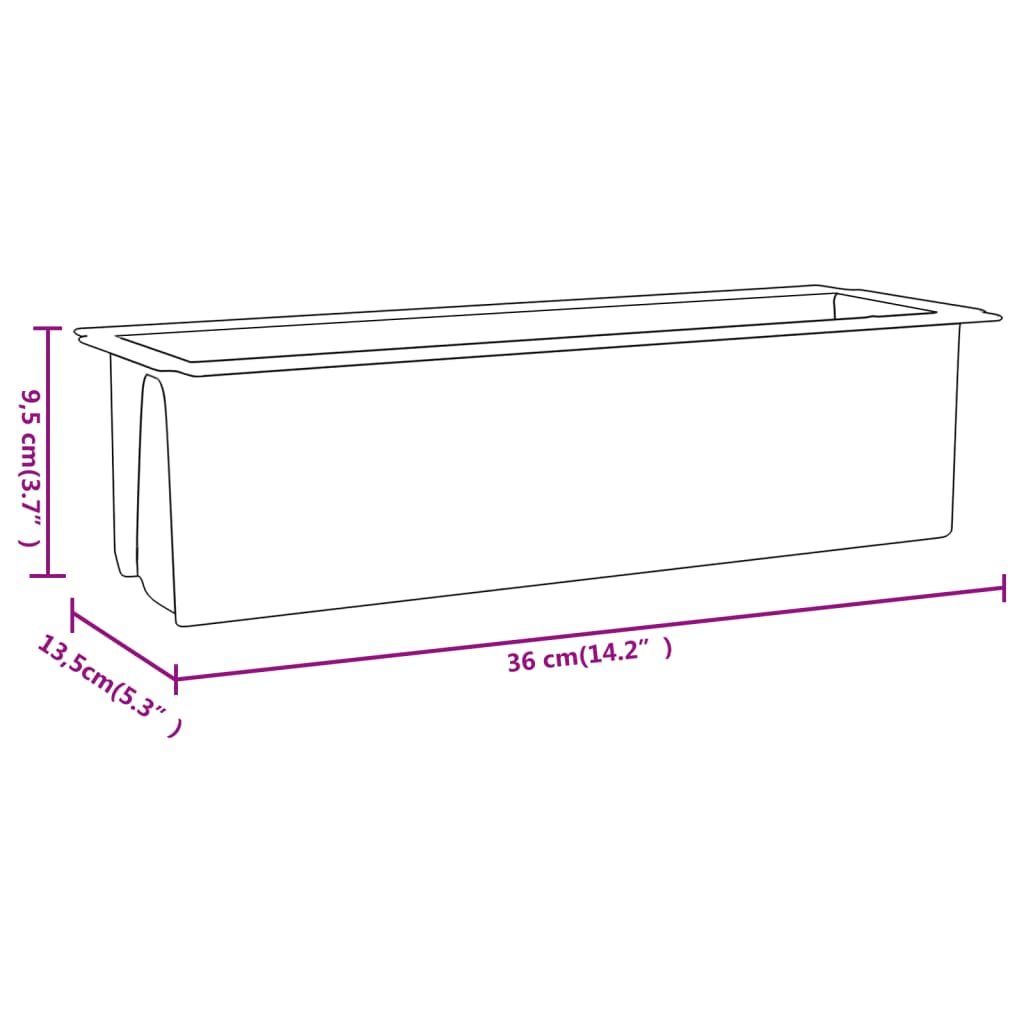 vidaXL Jardineras para europalés 12 uds PP gris 36x13,5x9,5 cm