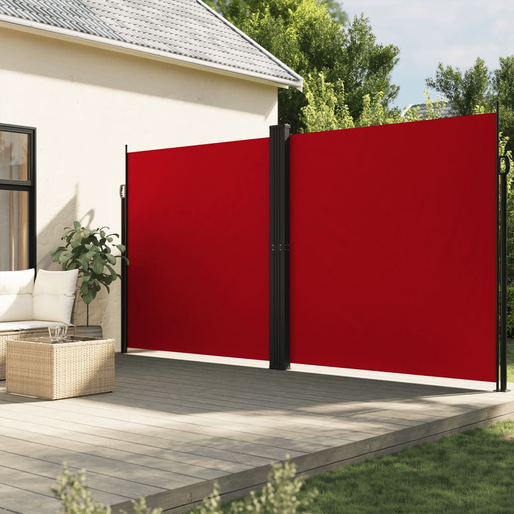 vidaXL Toldo lateral retráctil rojo 220x1000 cm