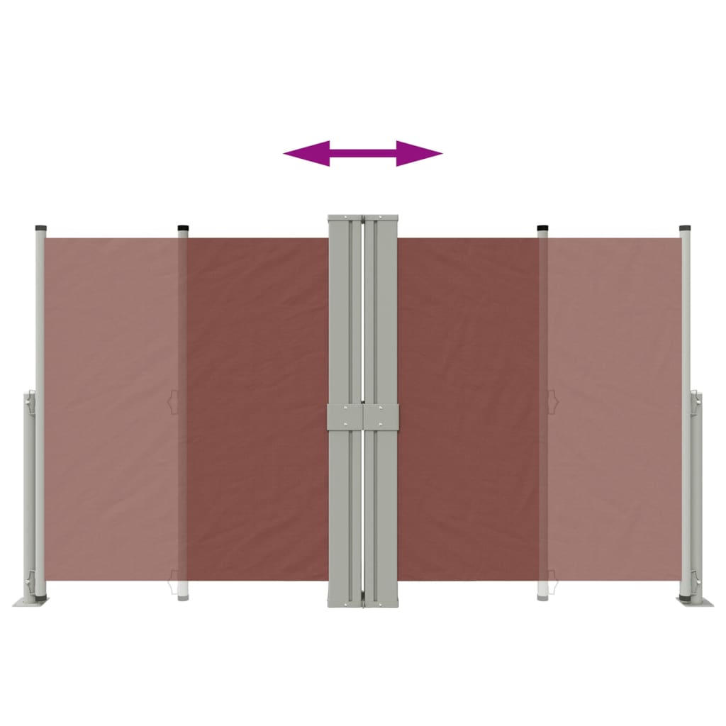 vidaXL Toldo lateral retráctil marrón 140x1200 cm