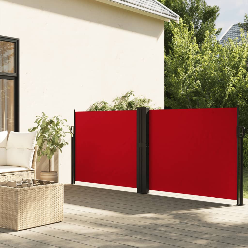 vidaXL Toldo lateral retráctil rojo 140x1200 cm