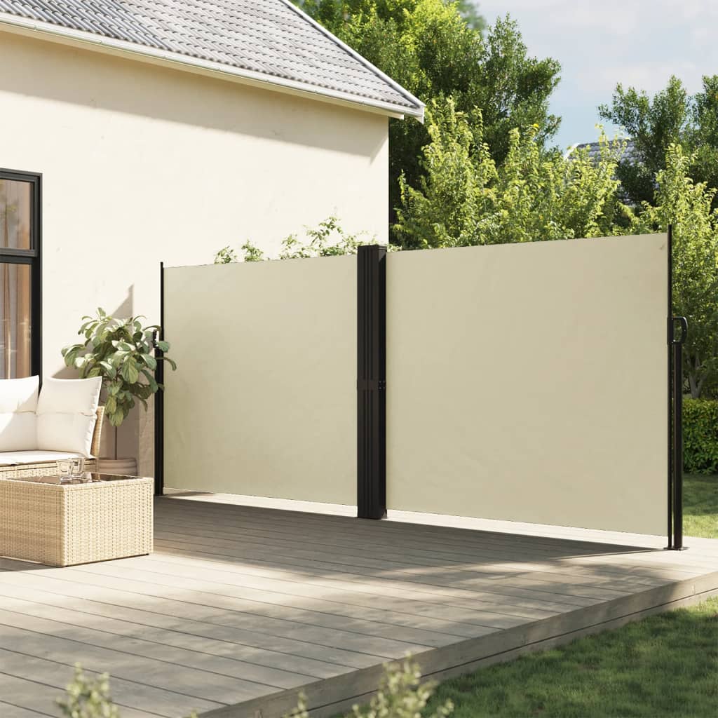 vidaXL Toldo lateral retráctil crema 160x1200 cm