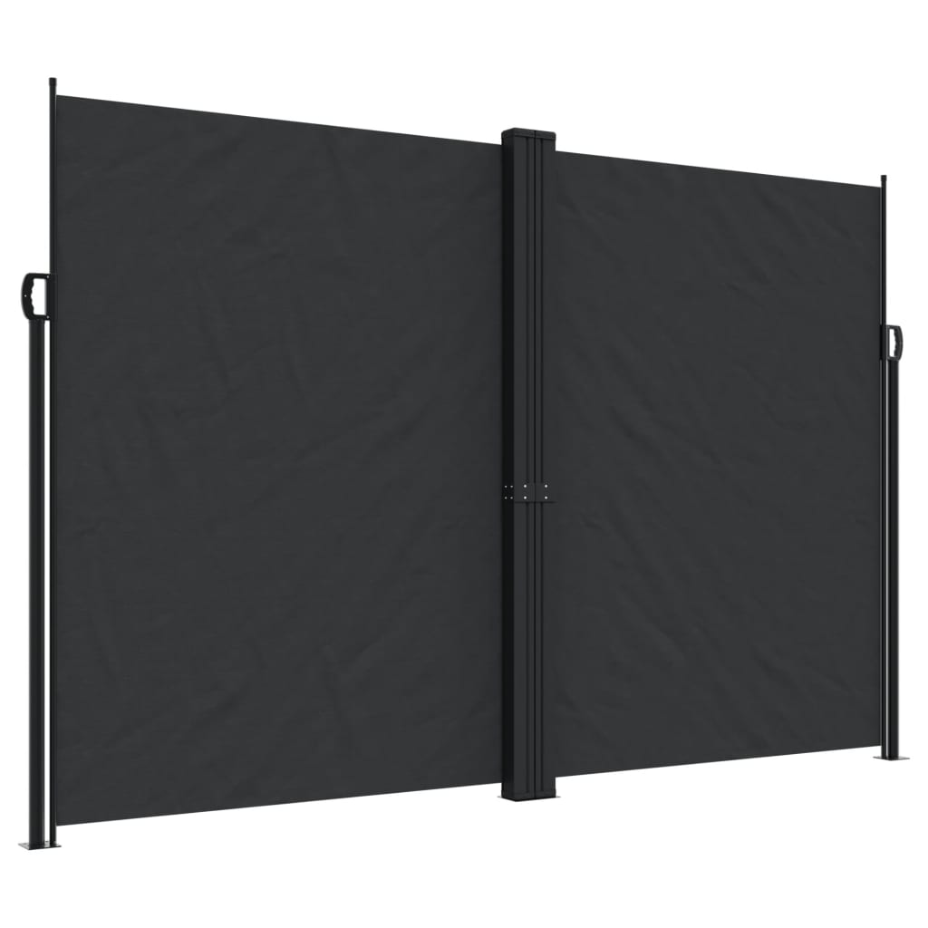 vidaXL Toldo lateral retráctil negro 220x1200 cm