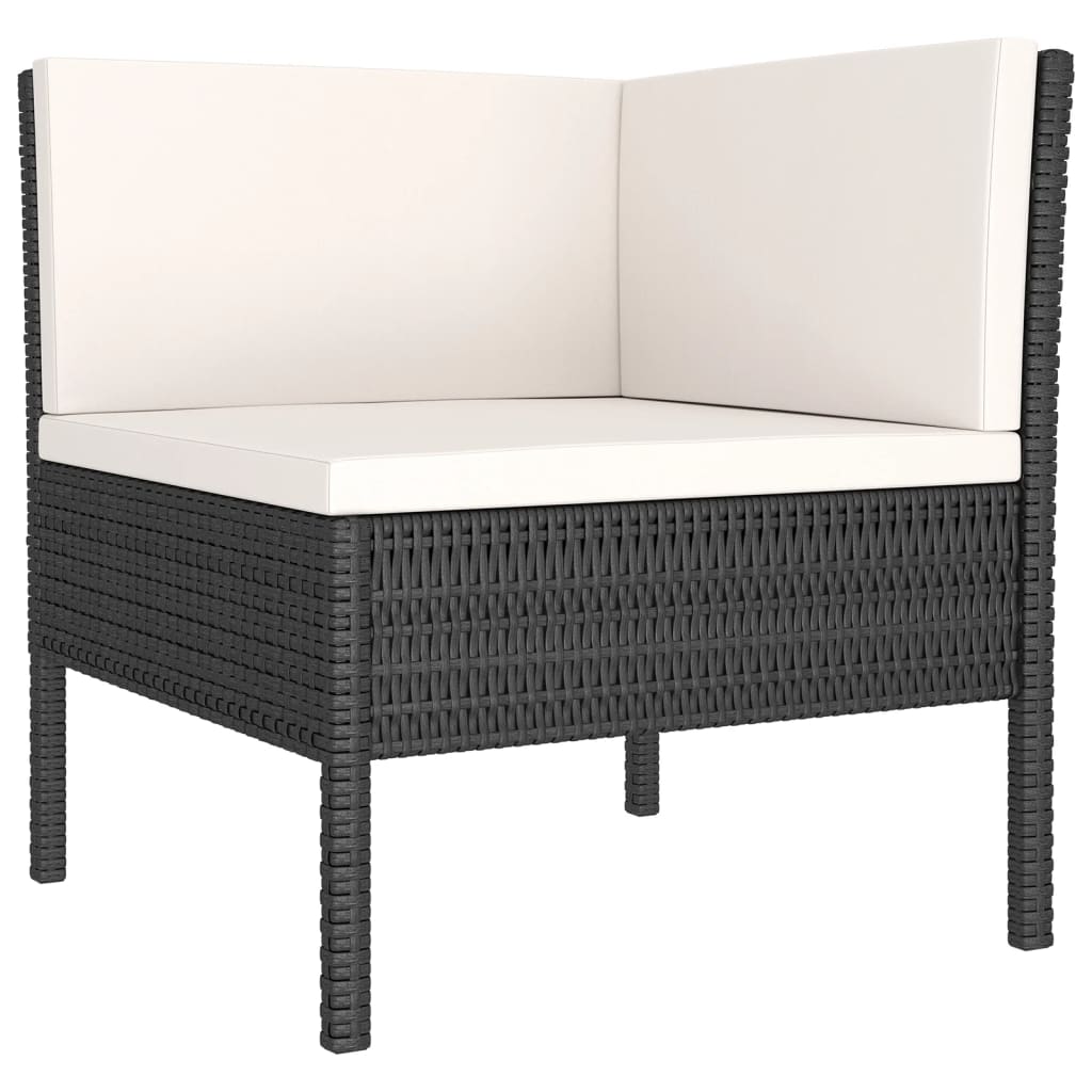 vidaXL Set de muebles de jardín 9 pzas cojines ratán sintético negro