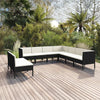 vidaXL Set de muebles de jardín 9 pzas cojines ratán sintético negro