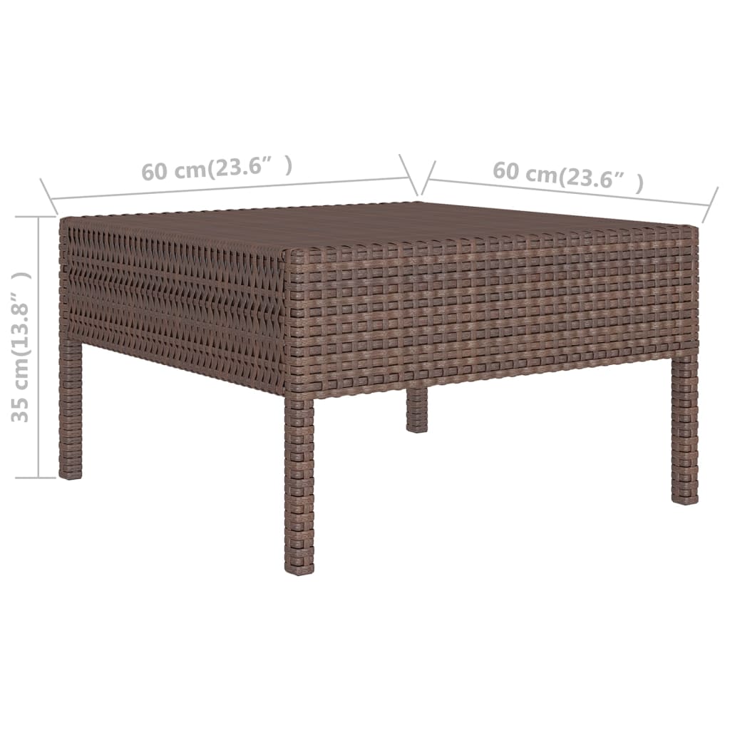 vidaXL Set muebles de jardín 12 pzas y cojines ratán sintético marrón