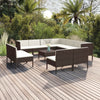 vidaXL Set muebles de jardín 12 pzas y cojines ratán sintético marrón