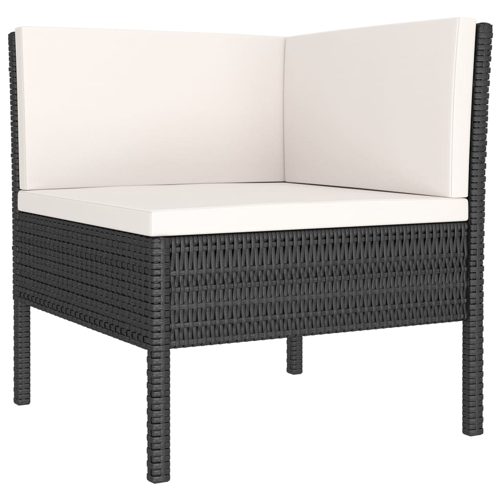 vidaXL Set muebles de jardín 11 pzas y cojines ratán sintético negro