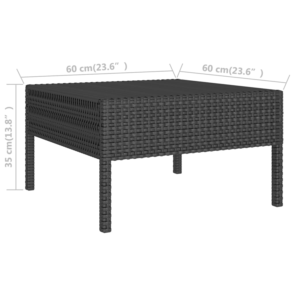 vidaXL Set muebles de jardín 11 pzas y cojines ratán sintético negro