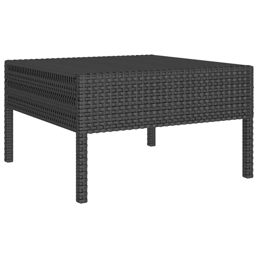 vidaXL Set muebles de jardín 12 pzas y cojines ratán sintético negro