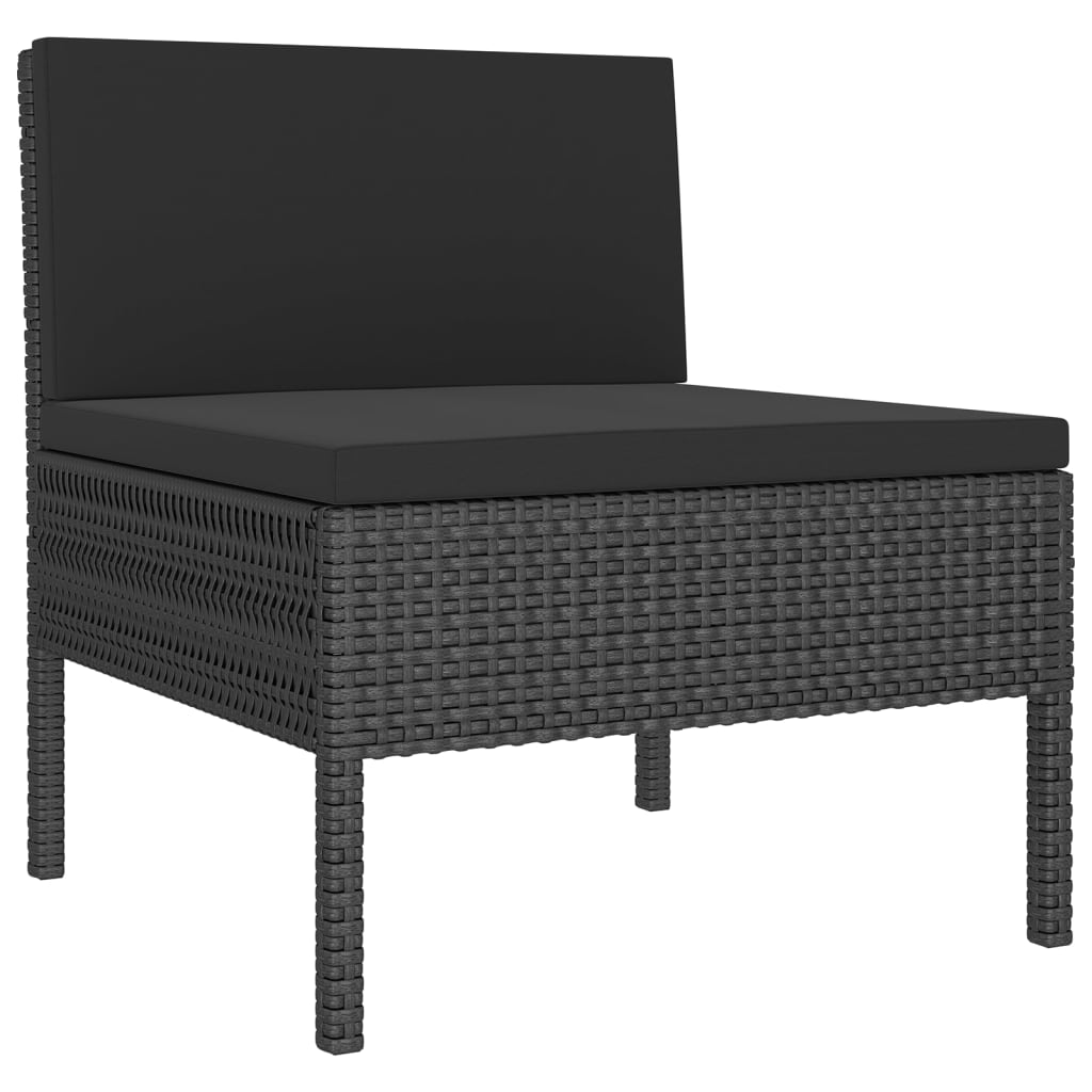 vidaXL Set muebles de jardín 12 pzas y cojines ratán sintético negro