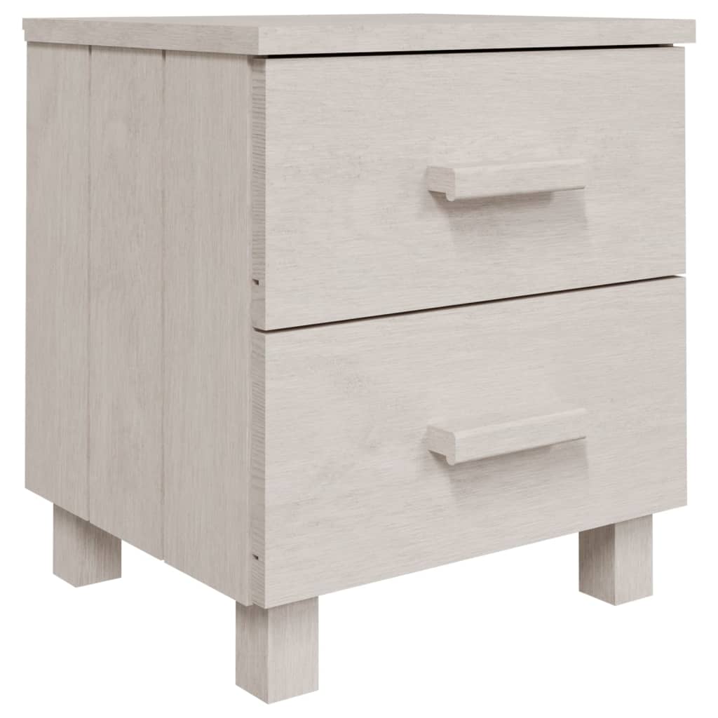 vidaXL Mesita de noche HAMAR madera pino maciza blanco 40x35x44,5 cm