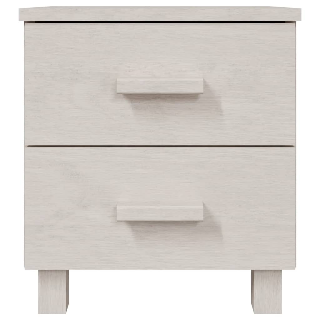 vidaXL Mesita de noche HAMAR madera pino maciza blanco 40x35x44,5 cm