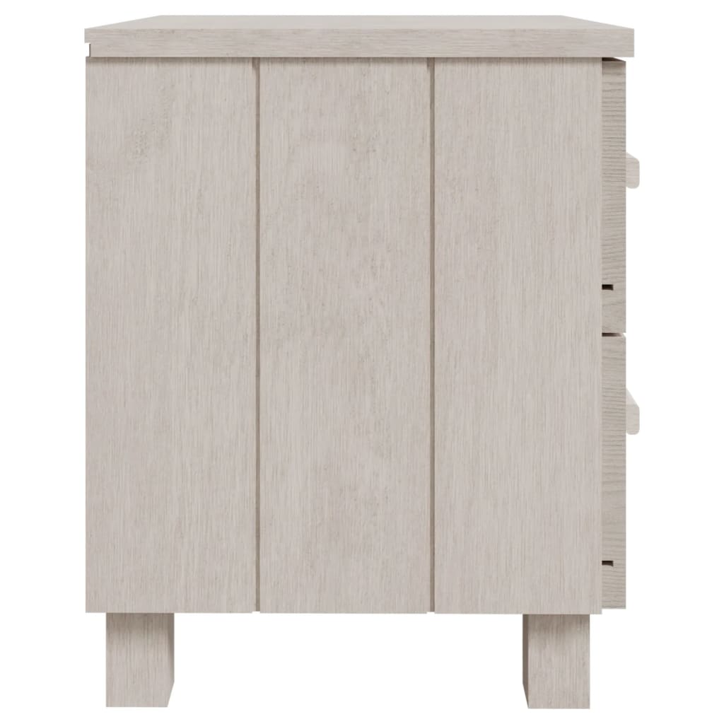 vidaXL Mesita de noche HAMAR madera pino maciza blanco 40x35x44,5 cm