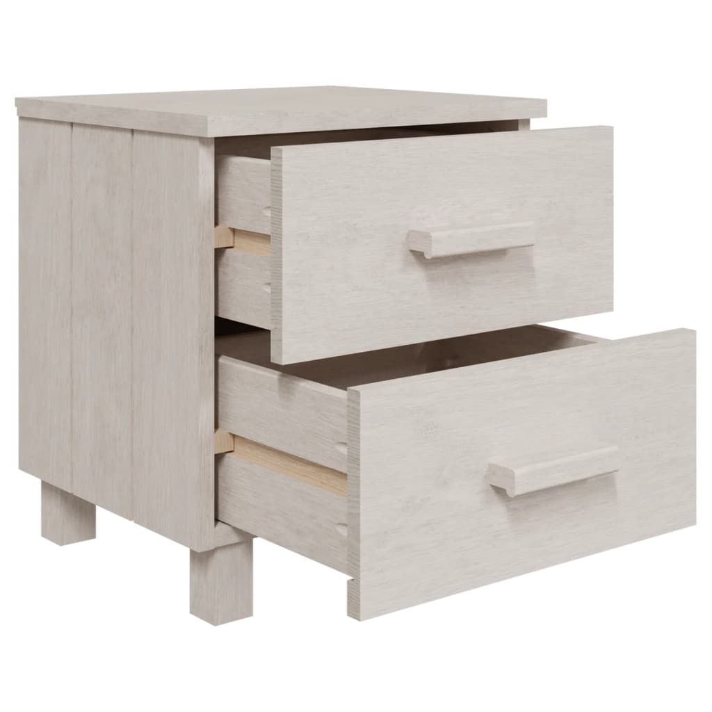 vidaXL Mesita de noche HAMAR madera pino maciza blanco 40x35x44,5 cm