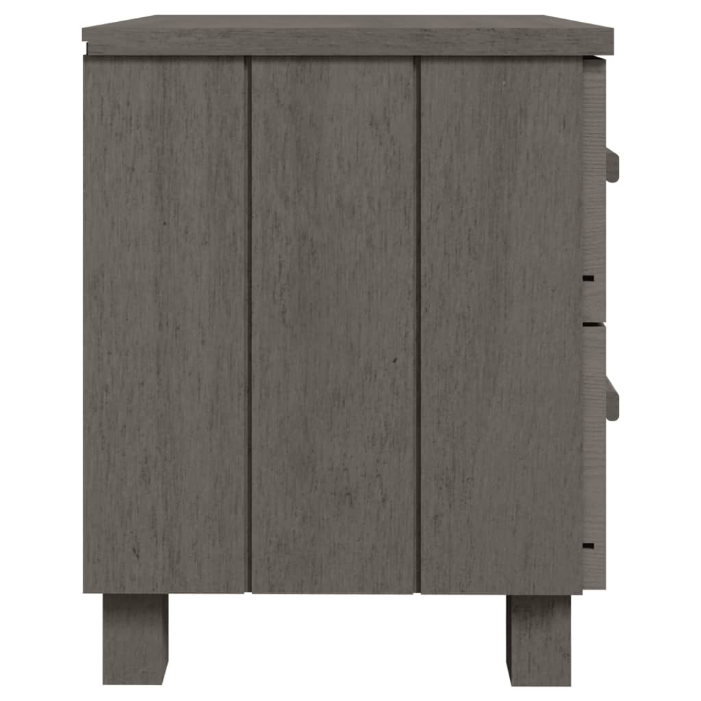 vidaXL Mesita de noche HAMAR pino macizo gris claro 40x35x44,5 cm