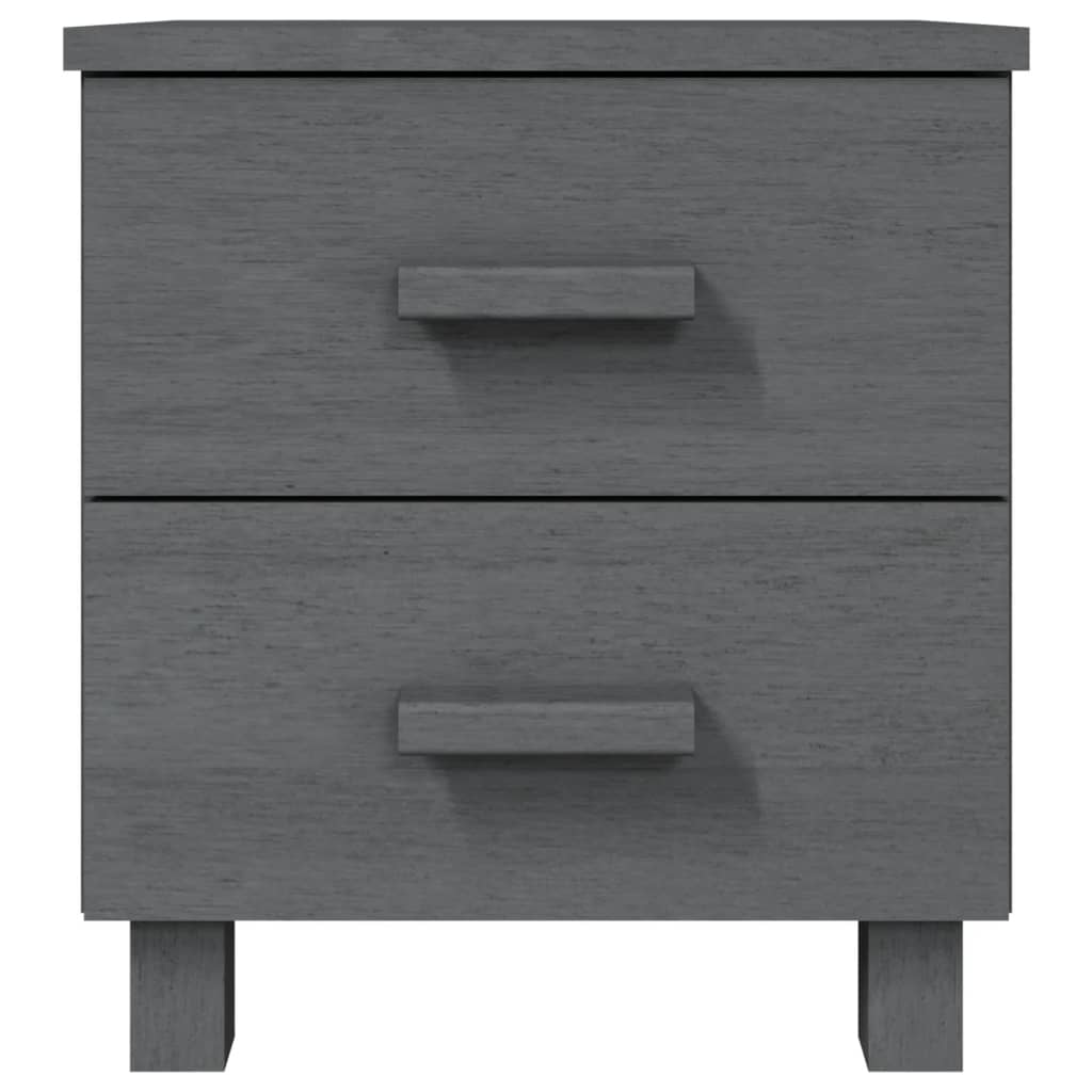 vidaXL Mesitas noche 2 uds HAMAR pino macizo gris oscuro 40x35x44,5 cm