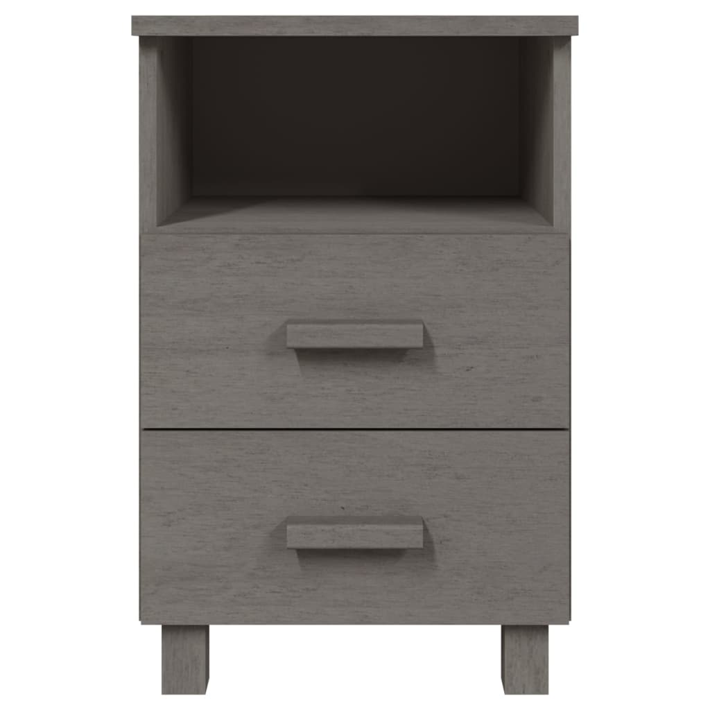 vidaXL Mesita de noche HAMAR madera pino maciza gris claro 40x35x62 cm