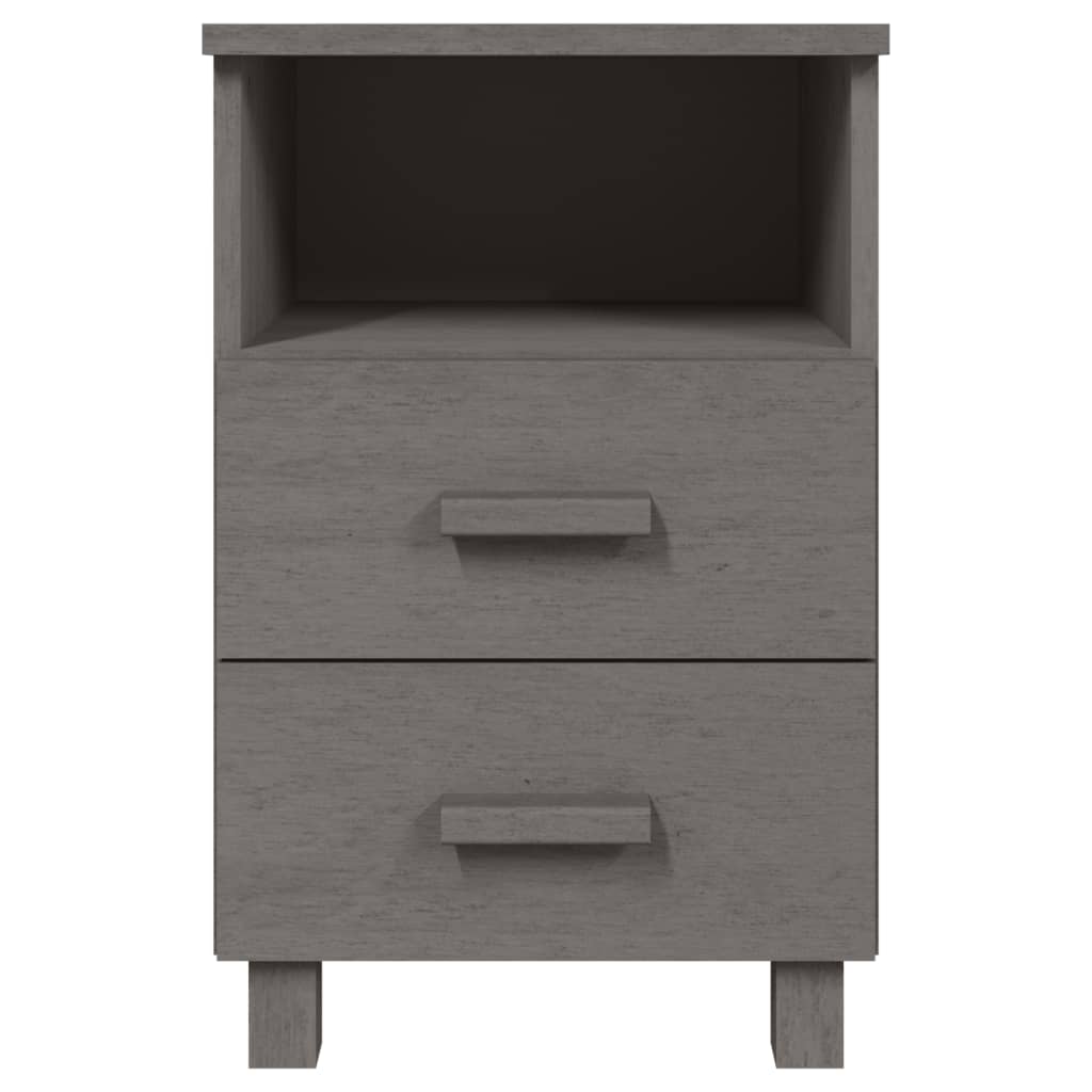 vidaXL Mesitas noche 2 uds HAMAR pino macizo gris claro 40x35x62 cm