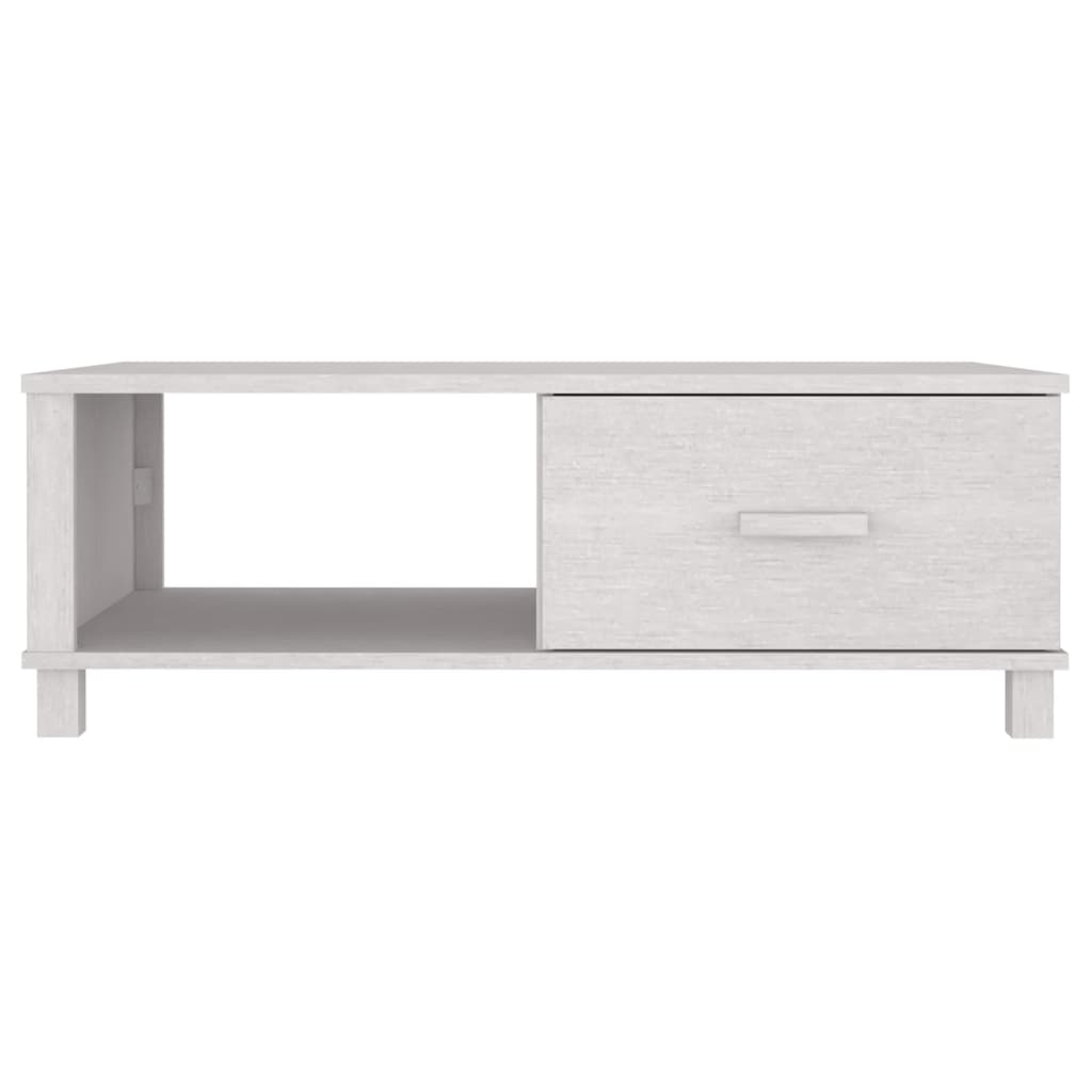 vidaXL Mesa de centro HAMAR madera maciza de pino blanco 100x55x35 cm