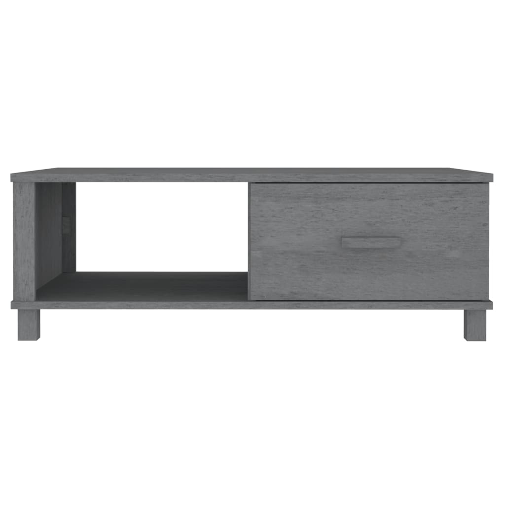 vidaXL Mesa de centro HAMAR madera maciza pino gris oscuro 100x55x35cm