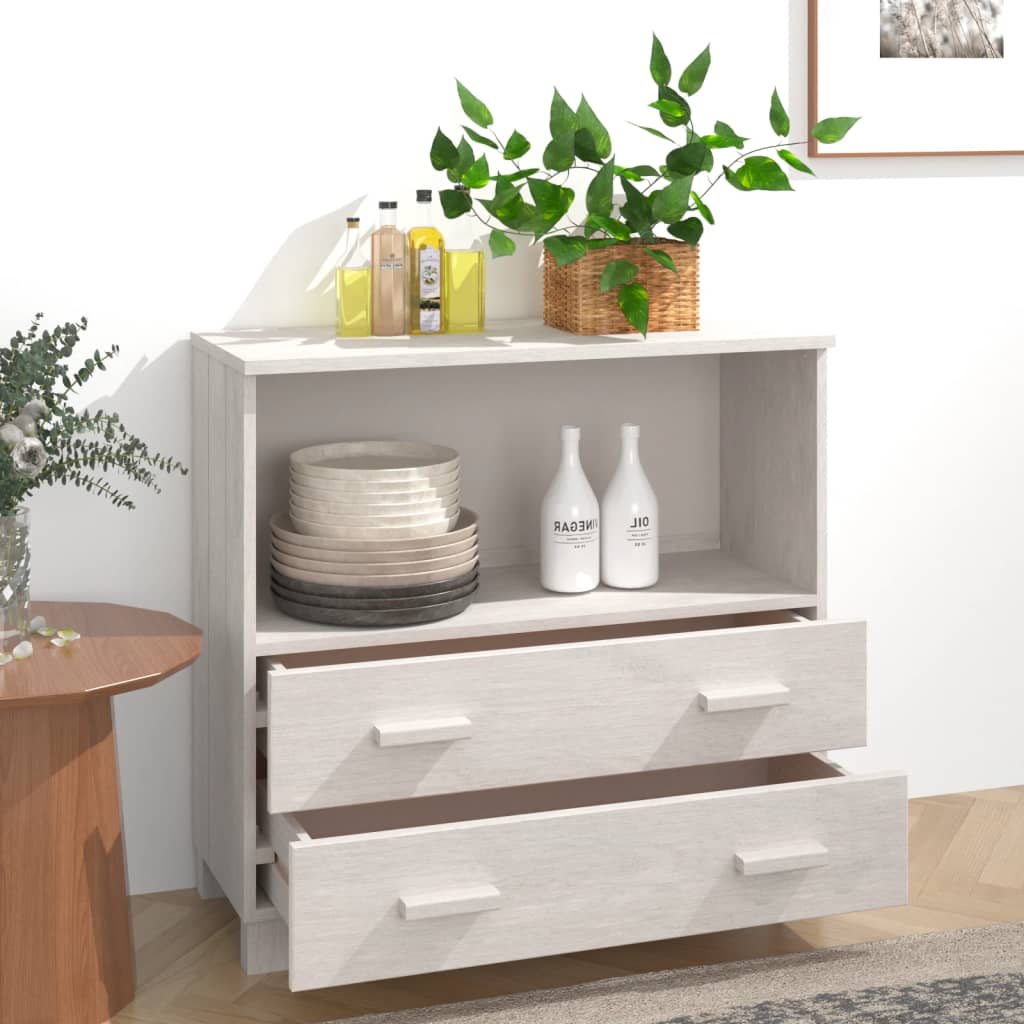 vidaXL Aparador HAMAR madera maciza de pino blanca 85x35x80 cm