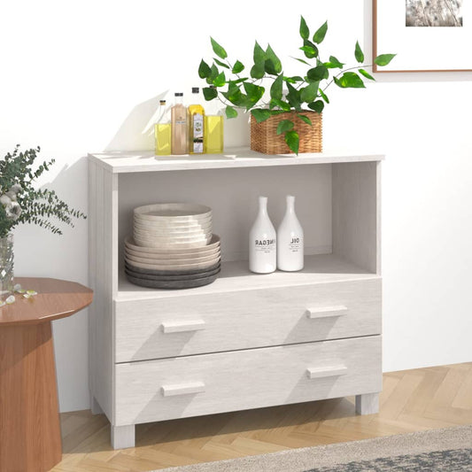 vidaXL Aparador HAMAR madera maciza de pino blanca 85x35x80 cm