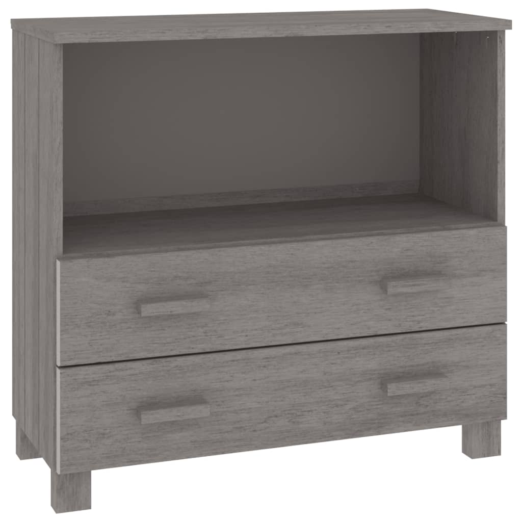 vidaXL Aparador HAMAR madera maciza de pino gris claro 85x35x80 cm