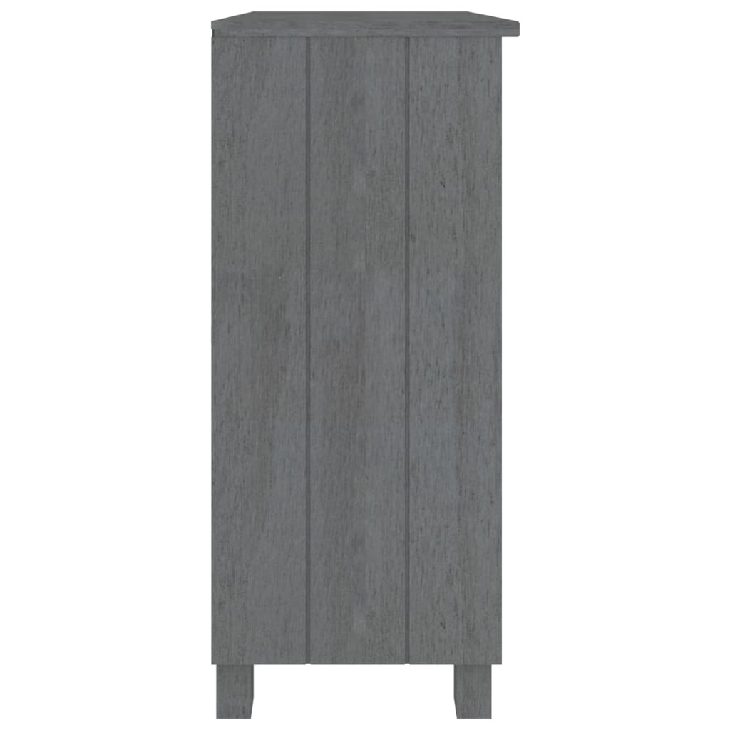 vidaXL Aparador HAMAR madera maciza pino gris oscuro 85x35x80 cm