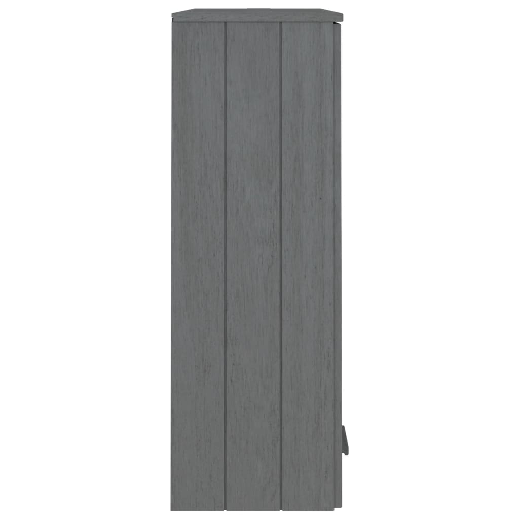 vidaXL Aparador superior HAMAR pino macizo gris oscuro 85x35x100 cm