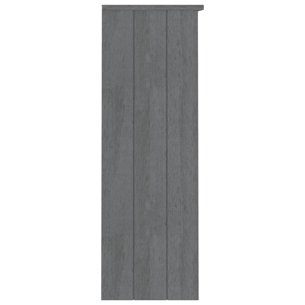 vidaXL Aparador superior HAMAR pino macizo gris oscuro 85x35x100 cm