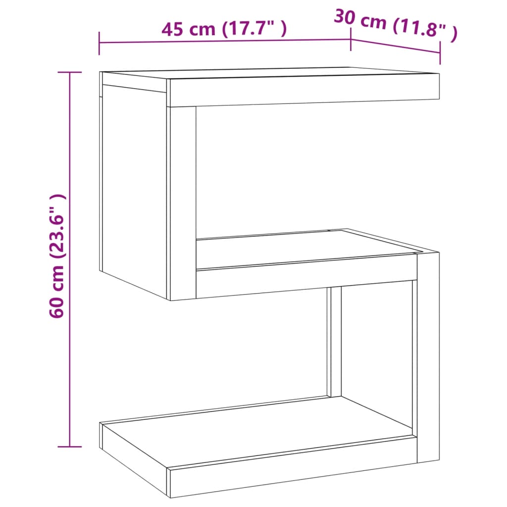 vidaXL Mesa auxiliar de madera maciza de teca 45x30x60 cm