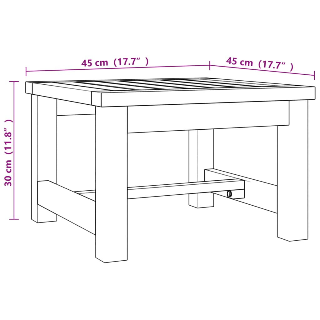 vidaXL Mesa de centro madera maciza de teca 45x45x30 cm