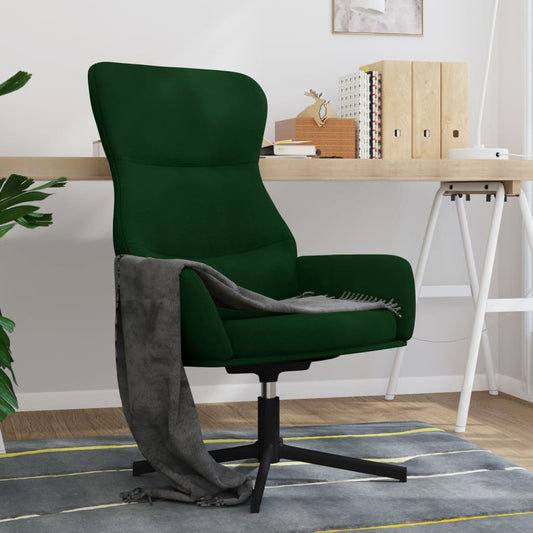 vidaXL Silla de relajación de terciopelo verde oscuro