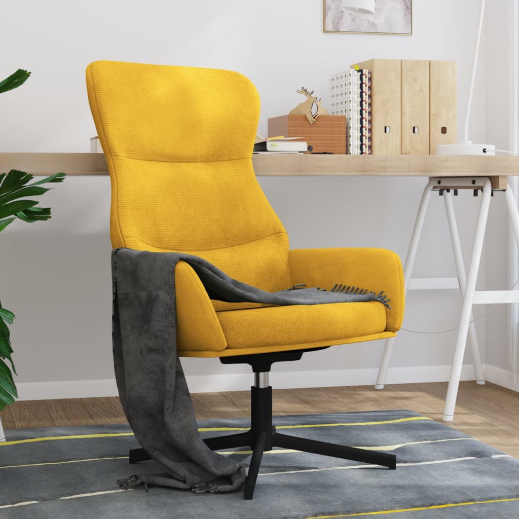 vidaXL Silla de relajación de terciopelo amarillo mostaza