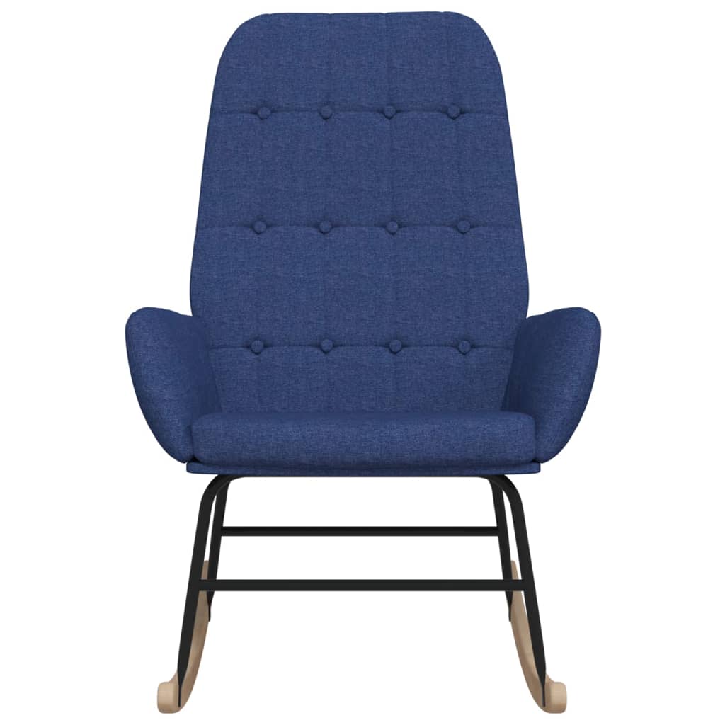 vidaXL Silla mecedora de tela azul