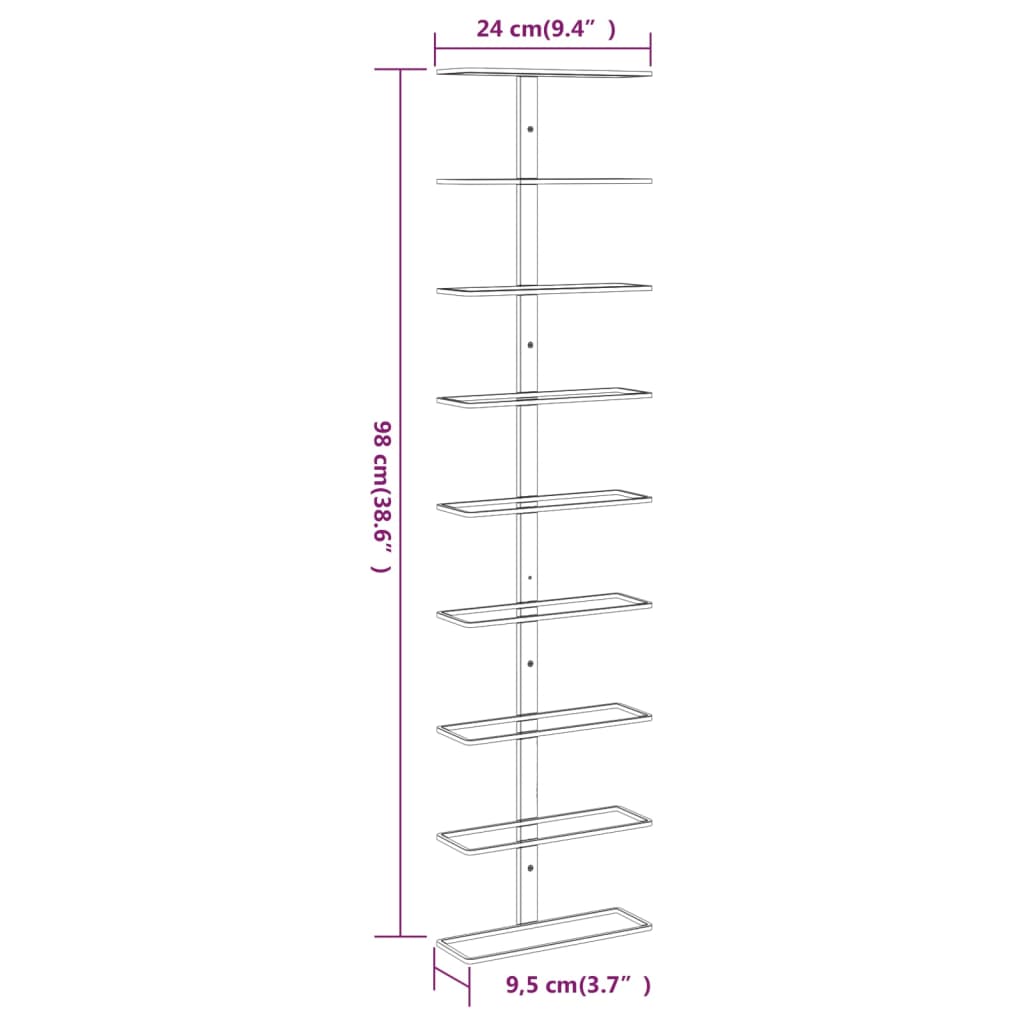 vidaXL Botellero de pared para 9 botellas 2 unidades hierro blanco