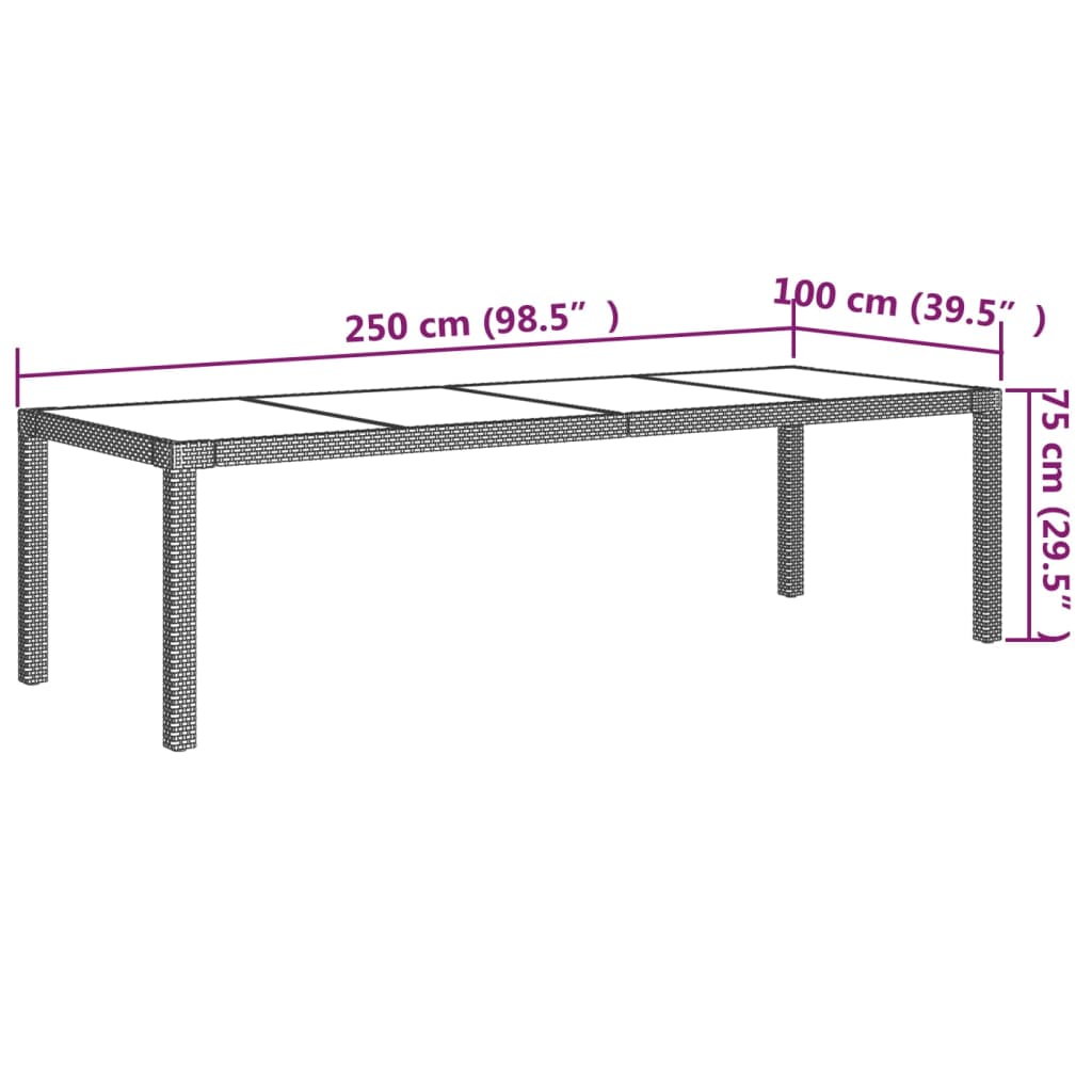 vidaXL Set de comedor de jardín 9 pzas y cojines ratán sintético gris