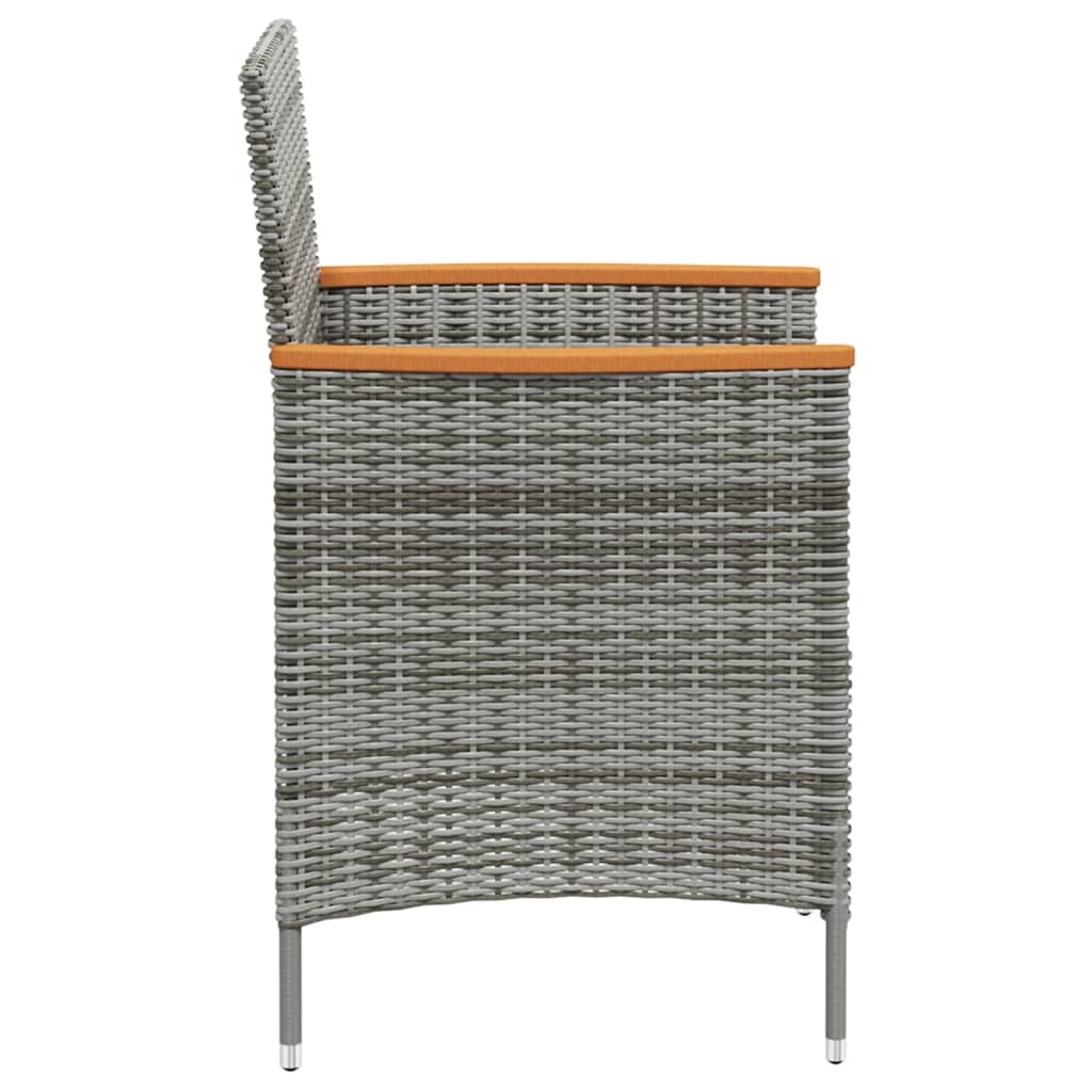 vidaXL Set comedor de jardín 3 piezas con cojines ratán sintético gris