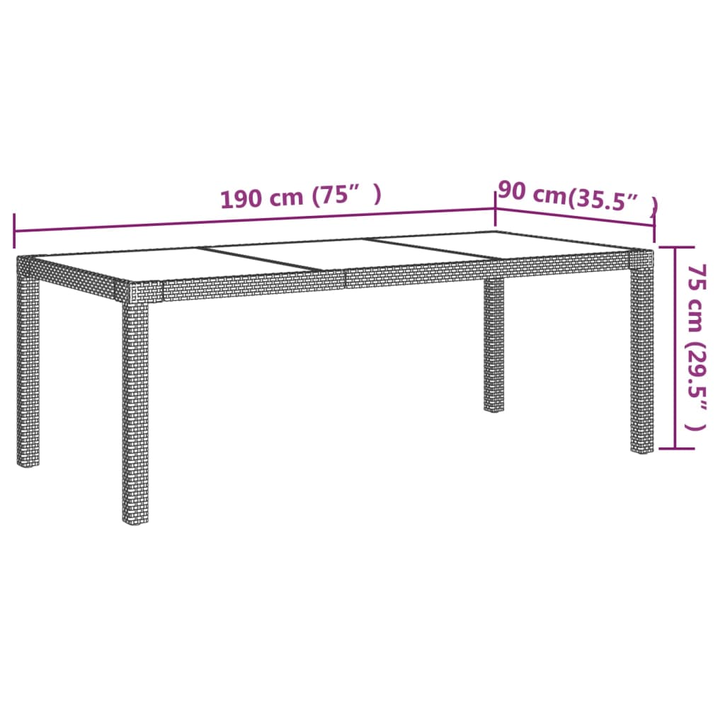 vidaXL Set de comedor de jardín 7 pzas y cojines ratán sintético gris