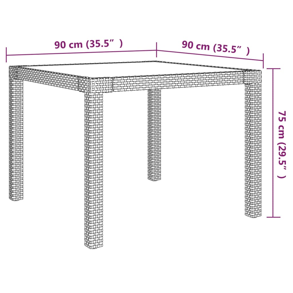 vidaXL Set de comedor de jardín 3 pzas y cojines ratán sintético negro