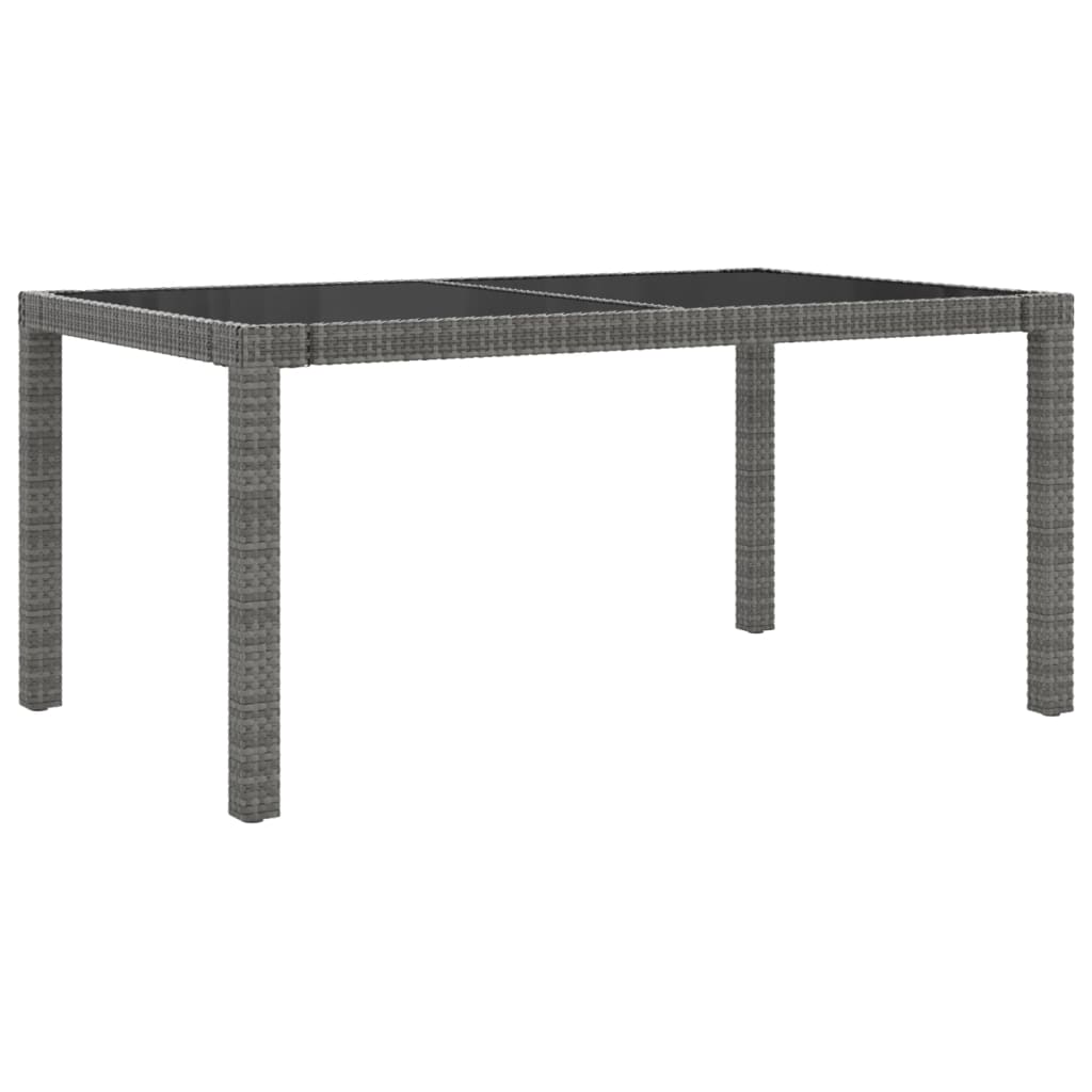 vidaXL Set de comedor jardín 7 pzas cojines ratán sintético negro gris