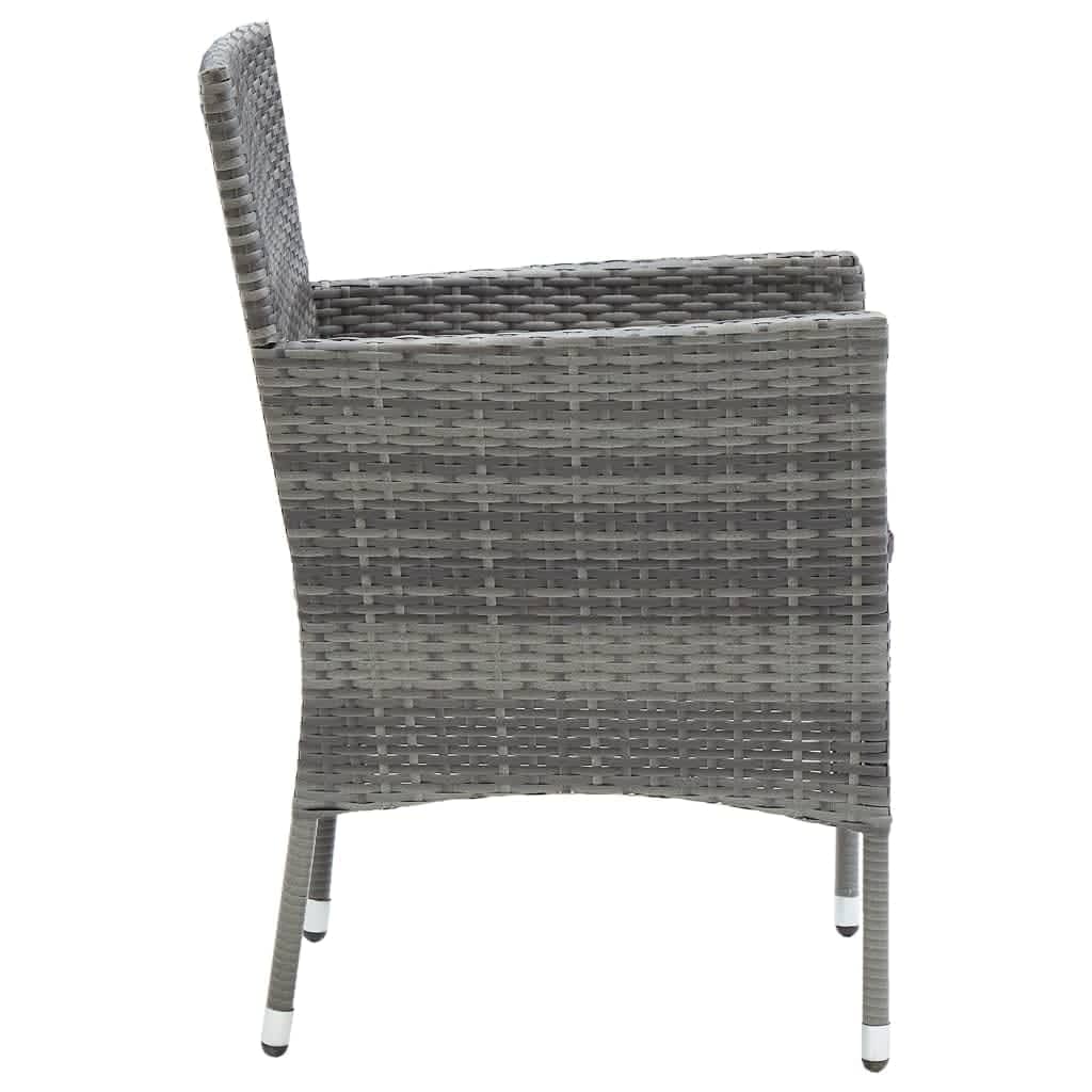 vidaXL Juego muebles jardín 5 pzas con cojines ratán sintético gris