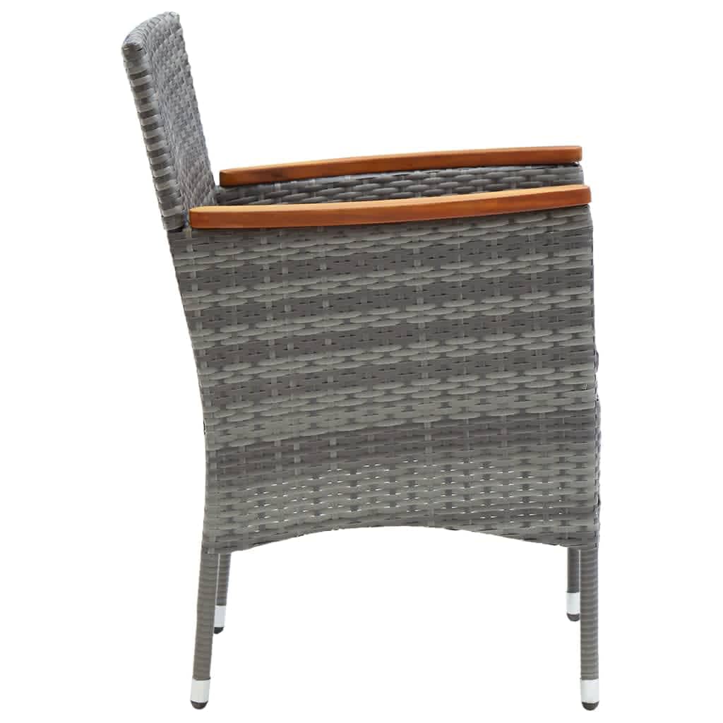 vidaXL Juego muebles jardín 5 pzas con cojines ratán sintético gris