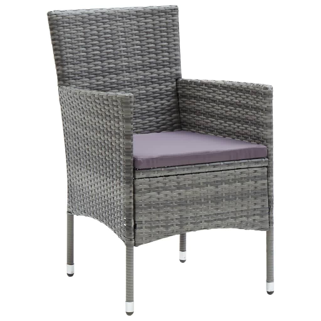 vidaXL Juego muebles jardín 5 pzas con cojines ratán sintético gris