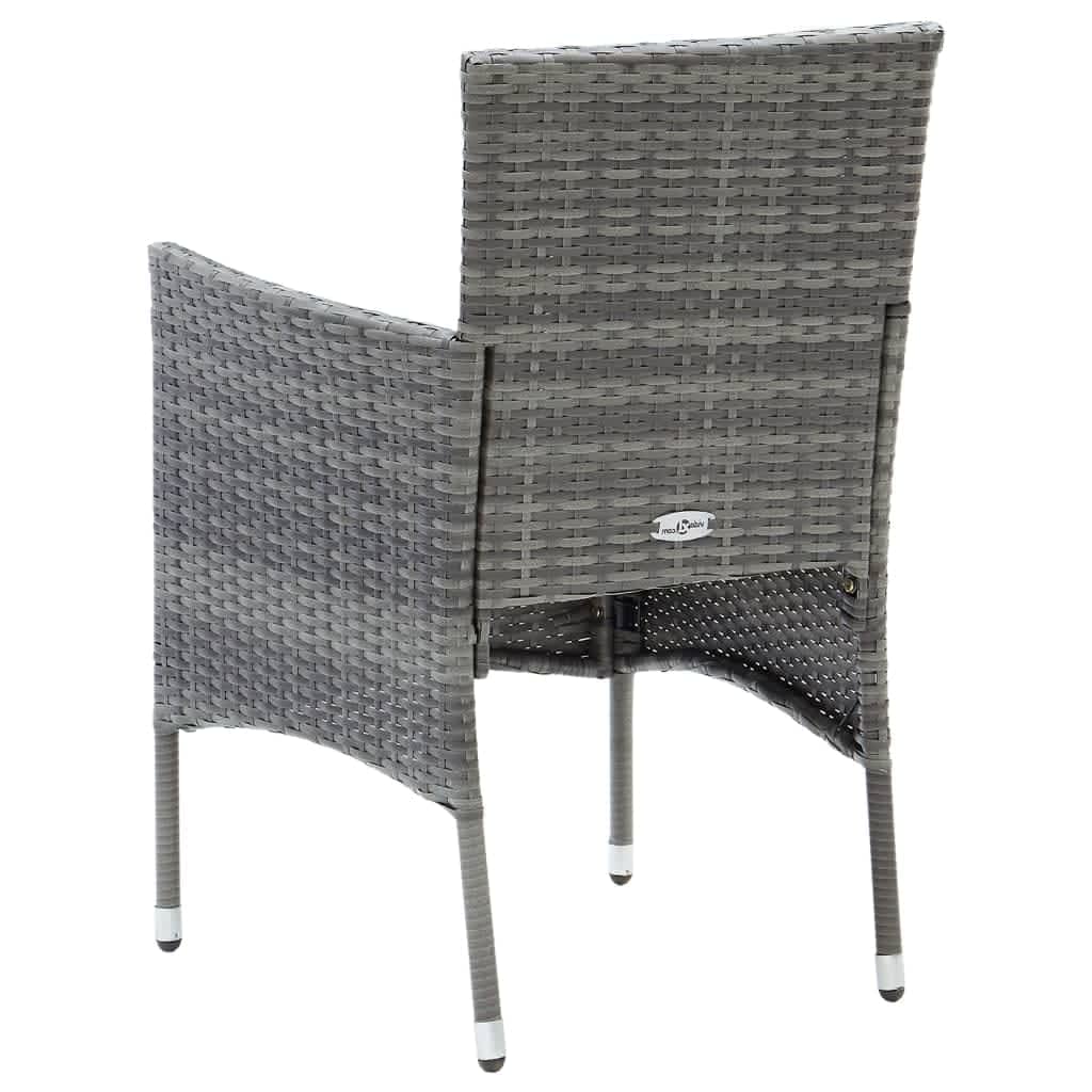 vidaXL Set de muebles jardín 7 pzas con cojines ratán sintético gris