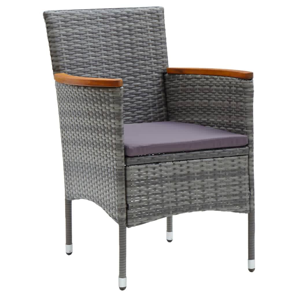 vidaXL Set de muebles jardín 7 pzas con cojines ratán sintético gris